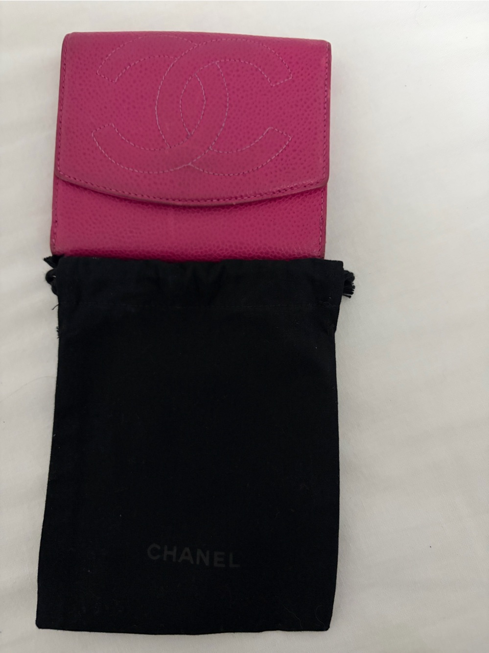 Authentic Chanel Raspberry Pink Caviar Compact Wallet + EntrupyAuthorization - Picture 12 of 12